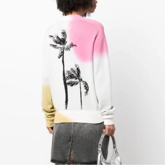 Zadig & Voltaire-Multicolored Montana Cosmo Palmtree Longsleeve Pullover Sweater - Picture 4 of 9